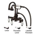 Water Creation Vintage Classic Center Deck Mount Tub Faucet With Gooseneck Spout, Risers/ Handheld Shower