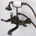 Water Creation Vintage Classic 7 inch Spread Wall Mount Tub Faucet With Straight Wall Connector/ Handheld Shower