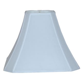 Bright White Cut Corner Silk Square Lamp Shade