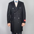 Mantoni Men's Black Wool-cashmere Double Breasted Topcoat
