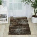 Parallels Netting Pattern Chocolate Rug