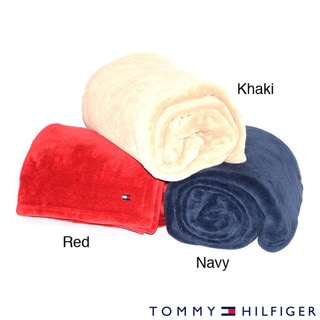 Tommy Hifliger Embroidered Fleece Throw