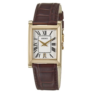 Seiko Men's 'Strap' Stainless Steel Yellow Goldplated Quartz Watch