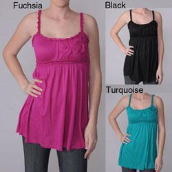 Journee Collection Junior's Empire Waist Strappy Tunic Top