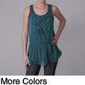 Journee Collection Juniors Floral Accent Sleeveless Chiffon Top