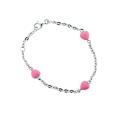 Sterling Silver Children's Enameled Heart Adjustable Bracelet