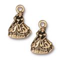 Goldplated Pewter Cinderella Princess Charms (Set of 2)