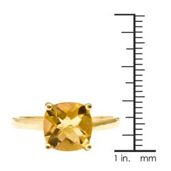 10k Yellow Gold Cushion cut Citrine Solitaire Ring