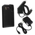 3-piece Leather Case/ Car Charger/ Travel Charger for HTC Desire HD/ Ace/ Inspire