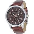 DKNY Men's Stainless Steel Chronograph Brown Leather Strap Watch