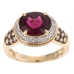 Dyach 14k Gold Rodolite, 1/2ct TDW Brown/ White Diamond Ring (G-H , I1-I2)