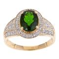 Dyach 14k Yellow Gold Chrome Diopside and 1/5ct TDW Diamond Ring (G-H, I1-I2)