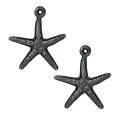 Black Pewter Starfish Charms (Set of 2)