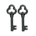 Black Pewter Key Charms (Set of 2)