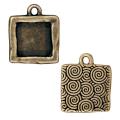 Brassplated Pewter Square Picture Frame Charms (Set of 2)