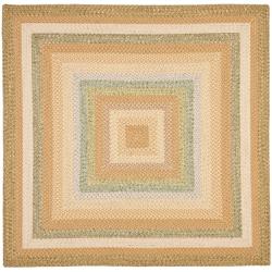 Hand-woven Country Living Reversible Tan Braided Rug (6' Square)