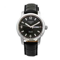 Tissot Men's T-Classic Black Leather Black Dial Watch