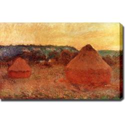 Claude Monet 'Haystacks: End of Day, Autumn' Giclee Canvas Art