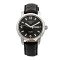 Tissot Men's T-Classic Black Leather Black Dial Watch