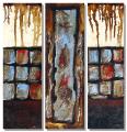'Fragments of Time' Hand-painted 3-piece Canvas Art Set