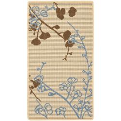 [1] Safavieh Indoor/ Outdoor Natural/ Blue Rug (2' x 3'7)