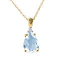 10k Gold Blue Topaz Diamond Accent Necklace