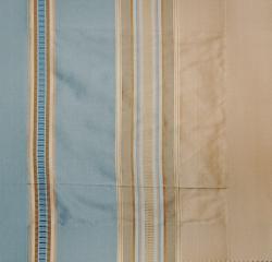 Silk Taffeta Satin 96-inch Ribb Hampton Blue Stripes Curtain (India)