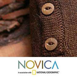 Alpaca Wool Men's 'Hot Cocoa' Crewneck Sweater (Peru)