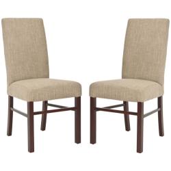 Classical Parsons Olive Beige Cotton Side Chairs (Pack of 2)
