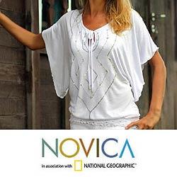 Rayon 'White Butterfly' Blouse (Indonesia)