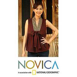 Cotton 'Relax In Brown' Blouse (Thailand)