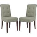 Metro Tufted Grey Linen Side Chairs (Set of 2)