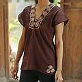 Cotton 'Mahogany Melody' Blouse (Thailand)