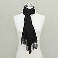 100% Alpaca Wool Scarf 'Elegant Ebony' (Peru)