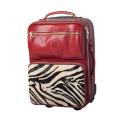 Terrida 19-inch Red and Zebra Printed Soft Leather Carry-On Upright