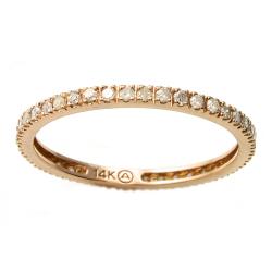 14k Rose Gold 1/3ct TDW Diamond Eternity Wedding Band