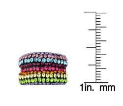 Sterling Silver Multicolor Crystal Ring