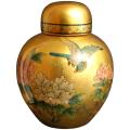 Porcelain 13-inch Gold Ginger Jar (China)