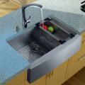 Vigo Stainless Steel Farmhouse Kitchen Sink, Faucet, Dispenser, Colander and Grid