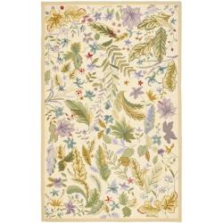 Hand-hooked Chelsea Gardens Ivory/ Multi Wool Rug (3'9 x 5'9)