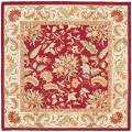 Handmade Paradise Red Wool Rug (6' Square)