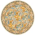 Hand-hooked Chelsea Eden Multi/ Ivory Wool Rug (3' Round)