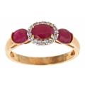 Dyach 10k Yellow Gold Ruby and White Sapphire Fashion Ring