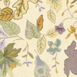 Hand-hooked Chelsea Gardens Ivory/ Multi Wool Runner (2'6 x 4')