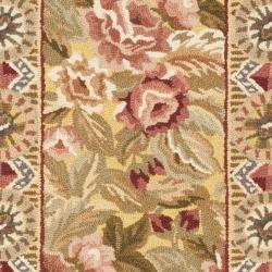 Hand-hooked Chelsea Eden Multi/ Gold Wool Runner (2'6 x 6')