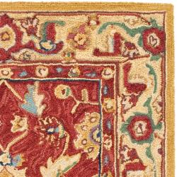 Hand-hooked Chelsea Heritages Red Wool Runner (2'6 x 4')