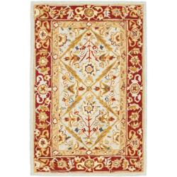 Hand-hooked Chelsea Treasures Blue Wool Runner (2'6 x 4')