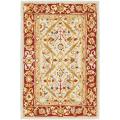 Hand-hooked Chelsea Treasures Blue Wool Runner (2'6 x 4')