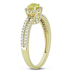 14k Yellow Gold 3/4ct TDW Yellow and White Diamond Ring (G-H, I2)