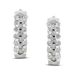 Sterling Silver 1/2ct TDW Diamond Hoop Earrings (H-I, I3)